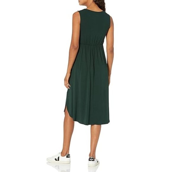 Amazon Essentials Jersey Sleeveless Gathered Midi Dress. e69 - Picture 2 of 5